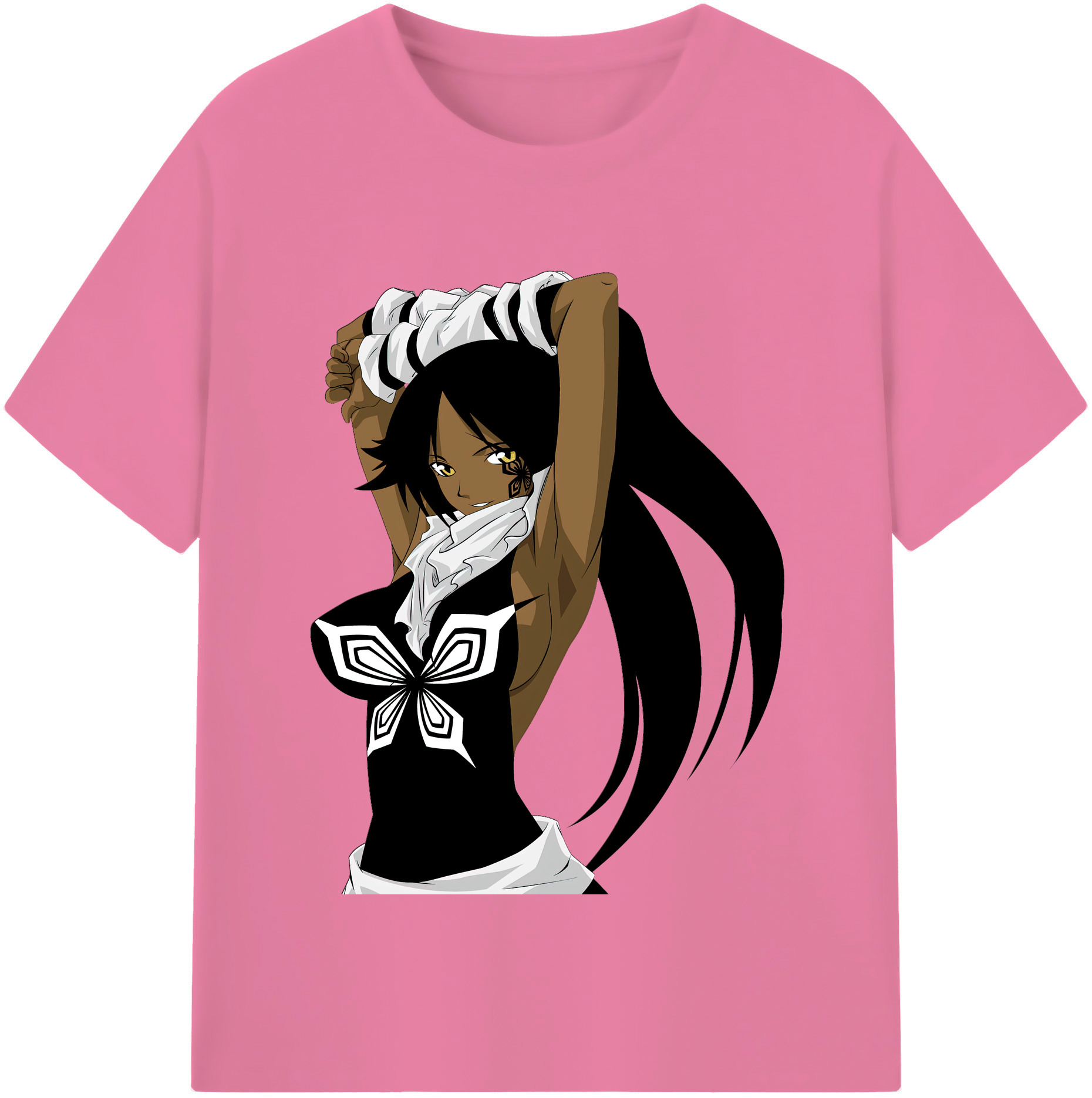（画像用） ブリーチ 四楓院 夜一（しほういん よるいち） BLEACH Shihouin Yoruichi 綿100％半袖Tシャツ（フロントプリント）